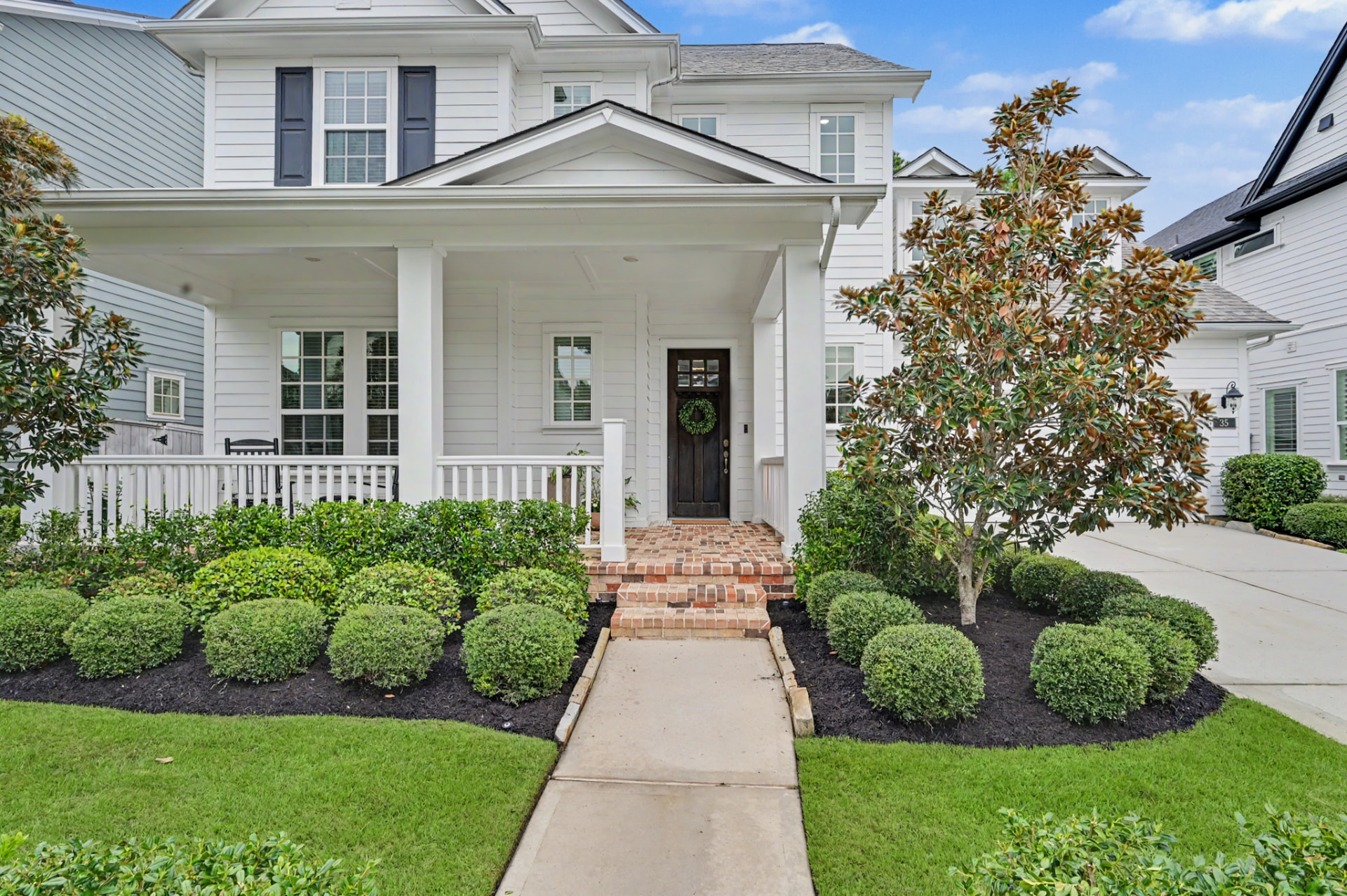 Welcoming covered front porch